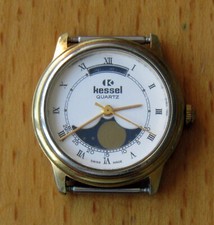 Kessel Quartz Uhr - SWISS MADE, Armbanduhr Quartz m. Mondphase, vintage