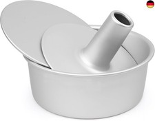  Kuchenform 20 cm rund, 2 Böden, Flach- und Rohrboden, runde Backform aus  