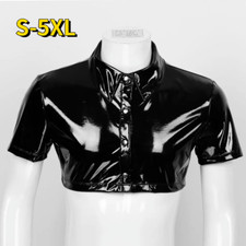 Herren Crop Tops PVC Bluse