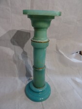 Vintage Säule Alabaster Naturstein in Jade Optik selten mit 3 Leuchten 60 70iger