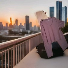 Damen Hosen-Anzug 3-teilig, Gr. 44/46  zarter Brombeerton