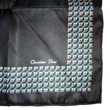 Christian Dior Seidentuch Tuch schwarz mit Muster Seide Damen Original