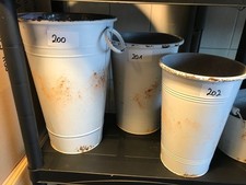 7 x Pflanzgefäße Shabby Style Set Blumentopf Schalen in 6 Größen, weiß, aus Zink