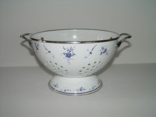 Villeroy & Boch Sieb Küchensieb Seiher Emaille - Serie Alt Luxemburg / weiß-blau