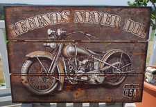 Nostalgie Holzbild Motorrad