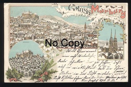 2581 winterlitho marburg - ak,