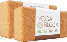 Yoga Block 2Er SET Kork 100% Natur - Hatha Klotz Auch Für Anfänger Meditiation &