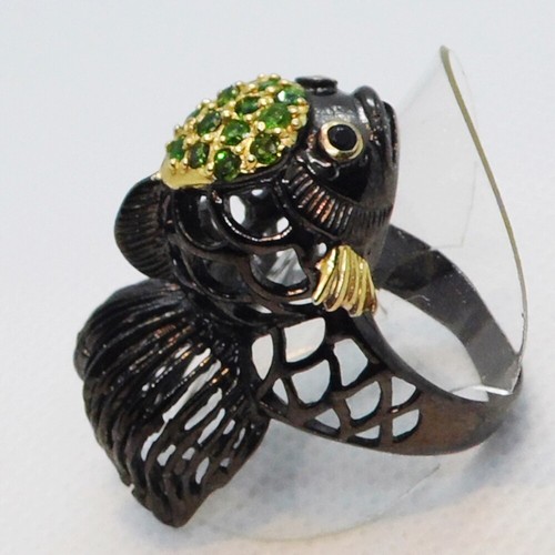 Chromdiopsid spinell ring - chromdiopsid,