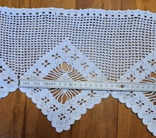 Häkelgardine  Scheibengardine 25 cm hoch weiß  1 Musterrapport 3,40€ Meterware