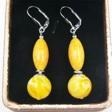 Bernstein Ohrringe earrings – Edle Ohrhänger mit Klappbrisuren Damen BAILYSBEADS