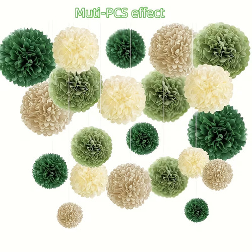 12x papier pompons set boho - 12x,