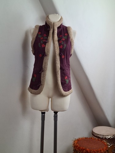 Weste mit stickerei lila - weste, s
