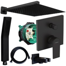 SONDERPOSTEN: Hansgrohe Duscharmatur Vernis Unterputz Regendusche, Mattschwarz