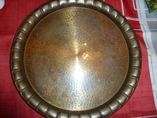 Tablett 34cm Durchm. Dresdener Kunstgewerbe Echt Messing