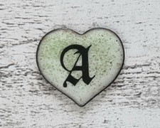 Emaille Herz grün Buchstabe A