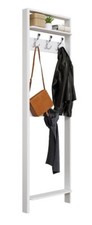 Garderobe Luven Holz massiv weiß 192x60 cm Landhaus Wandgarderobe Paneel Kiefer