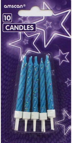 Amscan blaue glitzerkerzen - amscan,