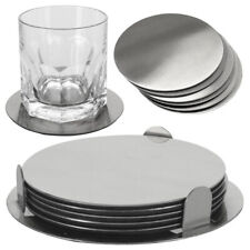 B-Ware 7-tlg Edelstahl Glasuntersetzer Set Untersetzer für Gläser rund Deko 