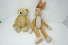 Steiff 2 Tiere im Set, Mohair, Hase Lulac, Teddybär Classic 000911