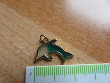 Kleiner Anhänger Fisch Delphin 20mm lang für Halskette Armband / Ohrring Delfin