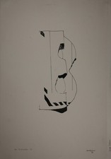 Imre Reiner 1900-1987): "Der Buchstabe B" Tuschezeichnung 1973