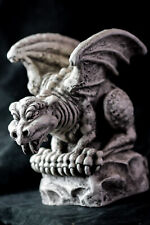 Drachen-Skulptur Fantasy-Statue, massiver Stein/Kunststein, aus Frankreich, 36cm