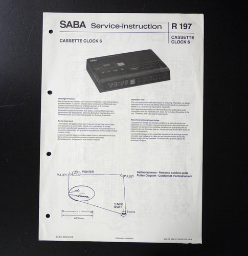 Original saba r197 cassette - r197,