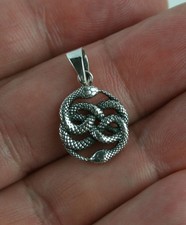 kleiner Ouroboros Anhänger Schlange 925 Sterling Silber Amulett Uroboros