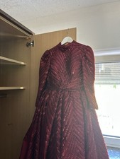 Hijab Brautkleid Weinrot für