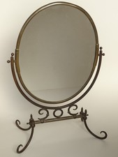 Antiker Schminkspiegel Tischspiegel Jugendstil Art Deco Messing