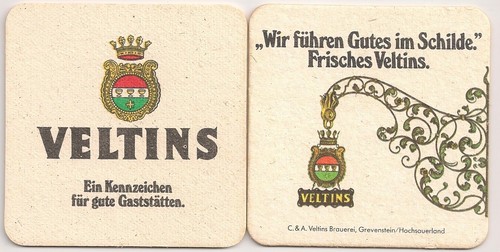 Veltins alter bierdeckel - -,