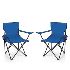 2x Faltstuhl blau Campingstuhl Anglerstuhl mit Getränkehalter & Tragetasche