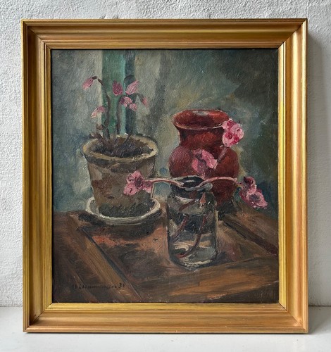 ölbild stillleben mit blumen - Ölbild,