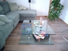 DESIGNER-GLASTISCH-SEHR GUTER ZUSTAND-85x85x33-ausziehbar-NP war € 1.780.-