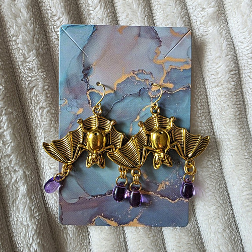 Fledermaus ohrringe goldfarben - ohrringe,