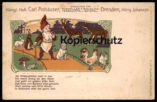 ALTE POSTKARTE DRESDEN CARL ANHÄUSER KÖNIGLICHER HOFLIEFERANT PORZELLAN ZWERG FR