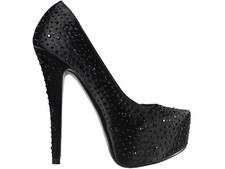 Schwarze plateau stilettos aus - schwarze, plateau-stilettos