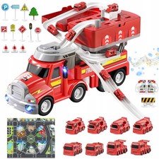 Kinder Feuerwehrauto Auto Transporter Junge Mädchen Spielzeug Geschenk DE