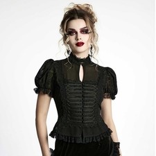 PUNK RAVE Gothic Bluse Schwarz