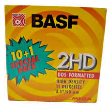 🧲 BASF 2HD 3,5" 11er Pack Disketten – DOS 1,44MB, Slimline-Box, OVP 🔥✨MEGA⭐