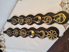 Pferdeschmuck , Schmuckzierde Messing auf Leder  Ca.1980 Pferde