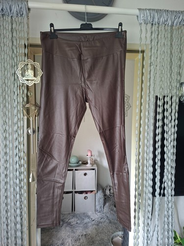 Leder imitat stretch leggings - leder,