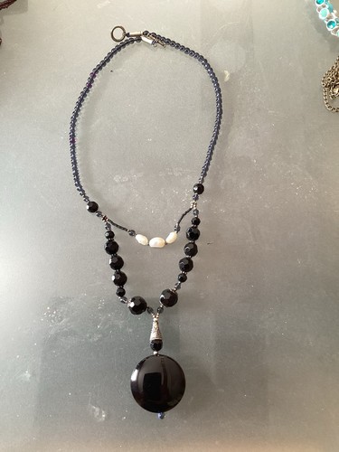 Halskette aus onyx mit - halskette,