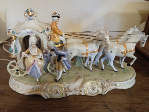 Porzellanfigur kutschenszene - porzellanfigur,