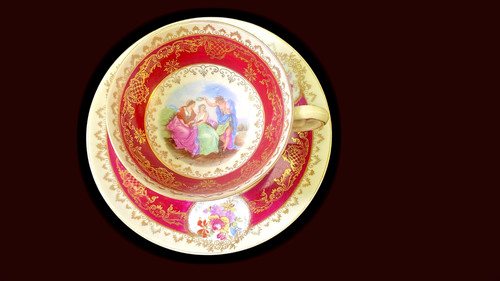 Antike prunktasse mit - antike,