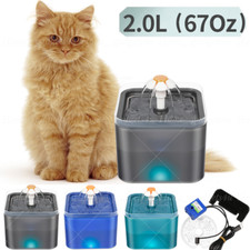 Haustier Trinkbrunnen Katzen Hunde Wasserspender Automatisch mit LED Licht 2L