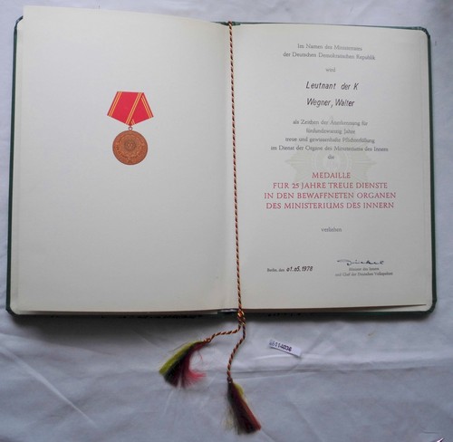 Ddr urkunde medaille für - medaille, 25