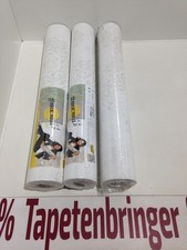 Vliestapete rasch 3x 540550 (3Rollen) Kreis Muster Cremeweiß Glanz Restposten