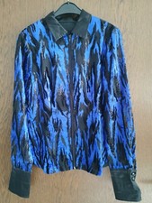 Western Showbluse Blau/Schwarz gebraucht, Größe S/M