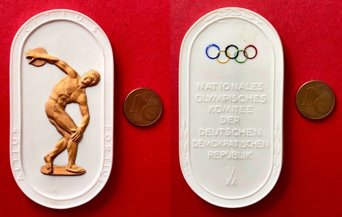 Ddr porzellan medaille - ddr,
